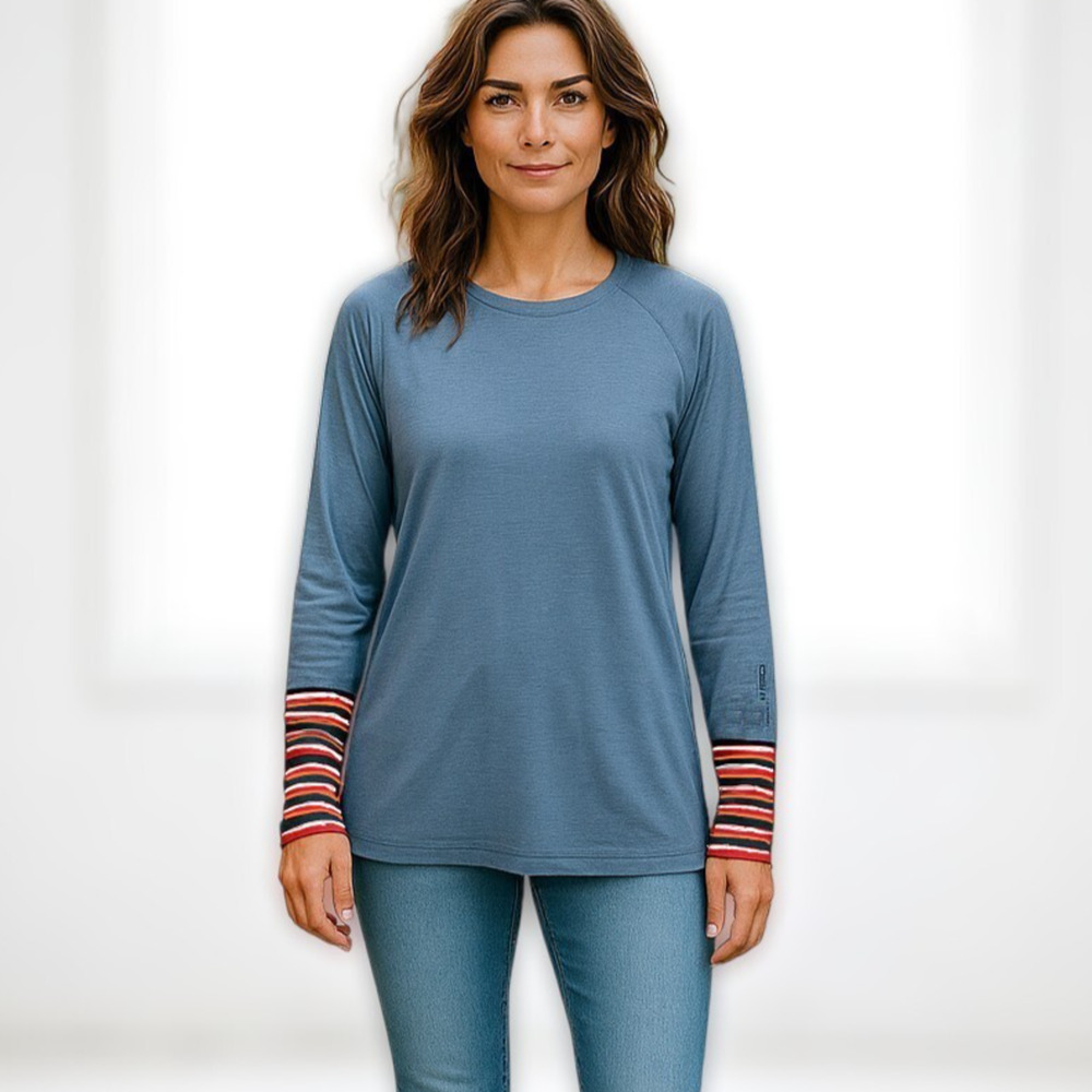 State of Elevenate Womens Primo Crew Shirt Size XL Merino Wool Outdoor New $120